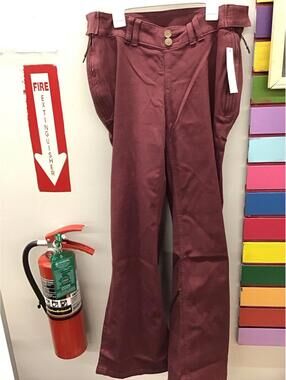 Denim & co adaptive wide leg jeans size 10 maroon new stretch qvc